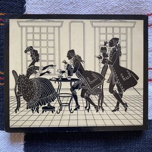 Vintage Silhouette Victorian Wooden Plaque. Wall Decor. Home Decor. 51/4”x 6”x 1